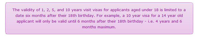 Детские визы до 18ти летия